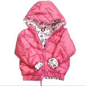 Girls Pink Reversible Columbia Floral Jacket